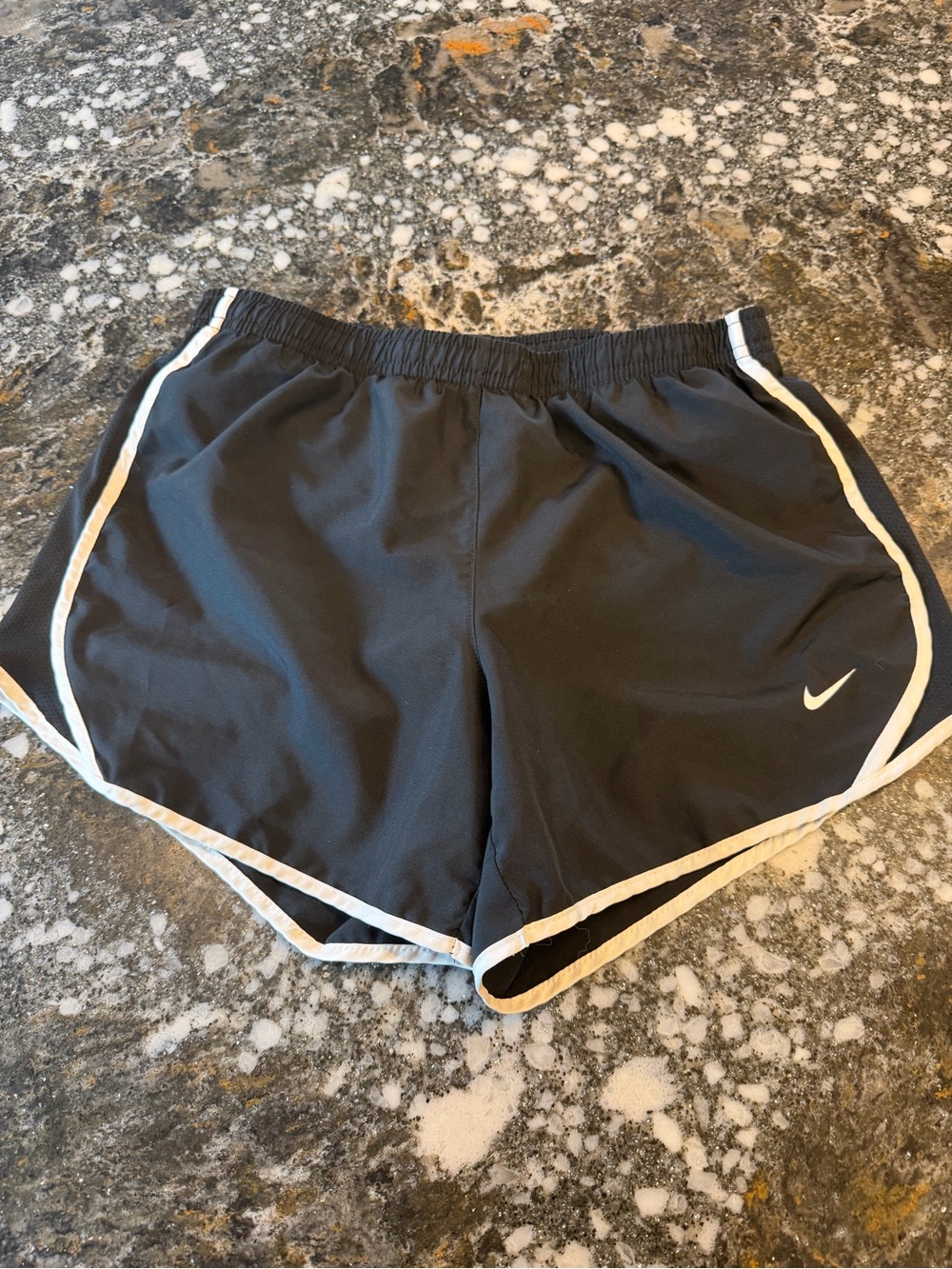 Nike Youth  Black Athletic Shorts with White Trim